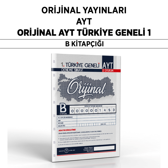 ORİJİNAL YKS AYT TÜRKİYE GENELİ SNV 1-B - 25-26